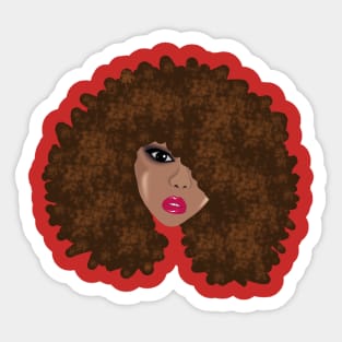 Natural Hair Big Brown Afro Sticker